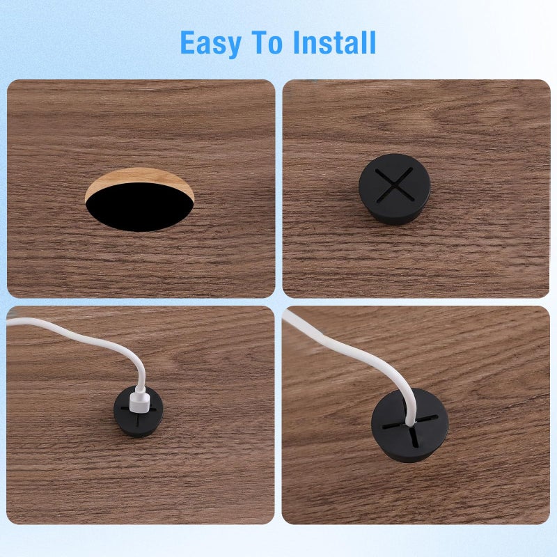 BOPOREAE Desk Grommet, 3/4 in 20 mm Silicone Rubber Grommets, White Desk Hole Cover for Cables, Flexible Wall Cord Pass Through Grommet for Office Table Computer Home Furniture Wire Organizer-8 Pcs - Image 5